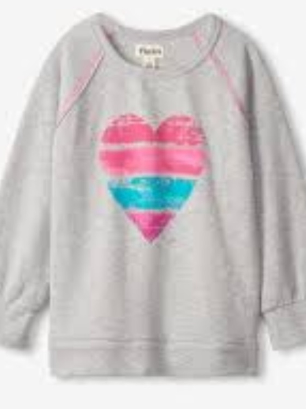 NWT Hatley Grey Melange Heart Pullover,
Size 7